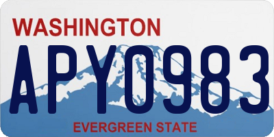 WA license plate APY0983
