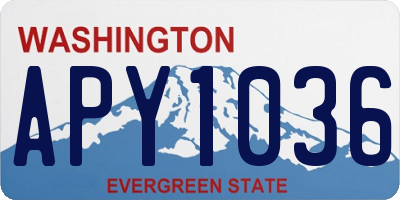 WA license plate APY1036