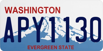 WA license plate APY1130