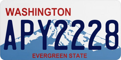 WA license plate APY2228