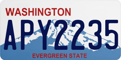WA license plate APY2235