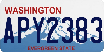 WA license plate APY2383