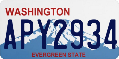 WA license plate APY2934