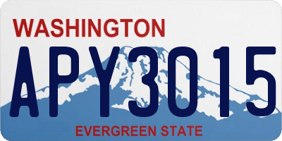 WA license plate APY3015