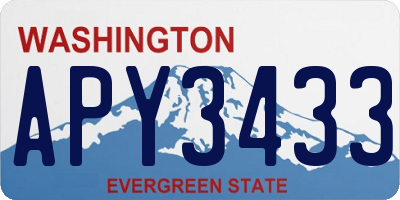 WA license plate APY3433