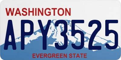 WA license plate APY3525