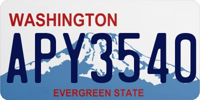 WA license plate APY3540