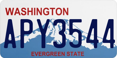WA license plate APY3544