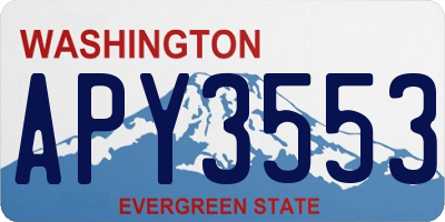 WA license plate APY3553