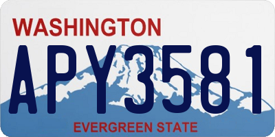 WA license plate APY3581