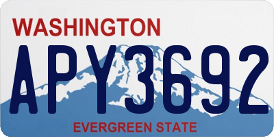 WA license plate APY3692