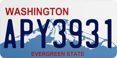 WA license plate APY3931