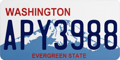WA license plate APY3988