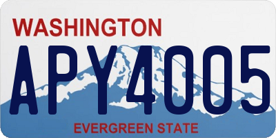 WA license plate APY4005