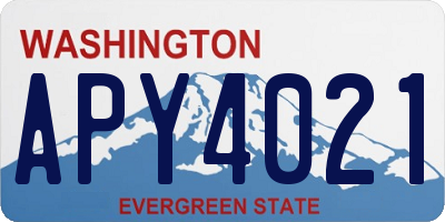 WA license plate APY4021