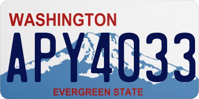 WA license plate APY4033