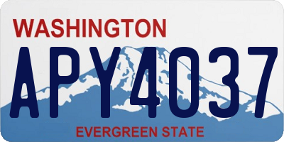 WA license plate APY4037