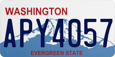 WA license plate APY4057