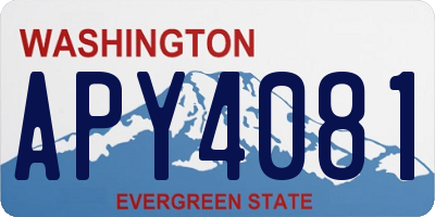 WA license plate APY4081