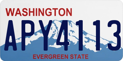 WA license plate APY4113