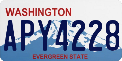 WA license plate APY4228
