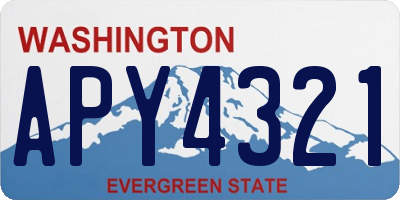 WA license plate APY4321