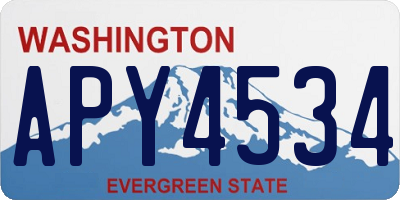 WA license plate APY4534