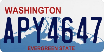 WA license plate APY4647
