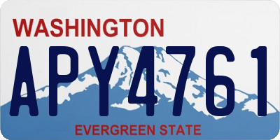 WA license plate APY4761