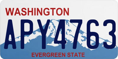 WA license plate APY4763