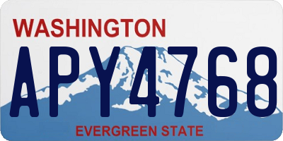 WA license plate APY4768