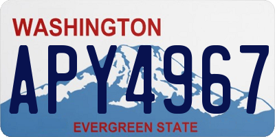 WA license plate APY4967