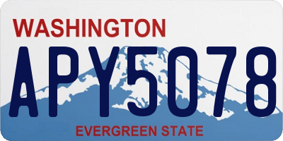 WA license plate APY5078