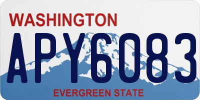 WA license plate APY6083