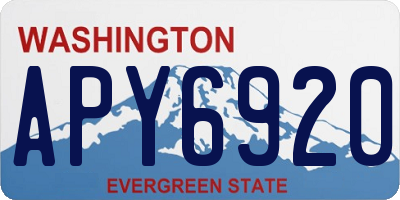 WA license plate APY6920