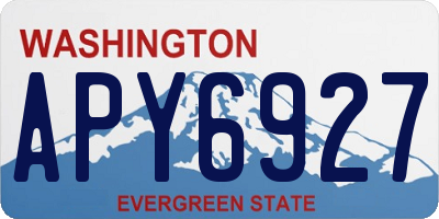 WA license plate APY6927