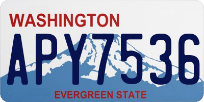 WA license plate APY7536