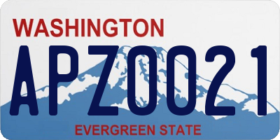 WA license plate APZ0021