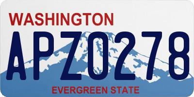 WA license plate APZ0278