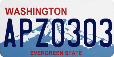 WA license plate APZ0303