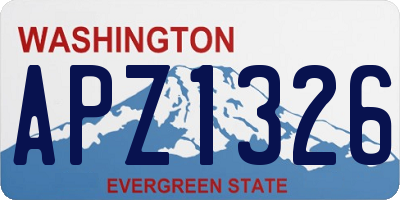 WA license plate APZ1326