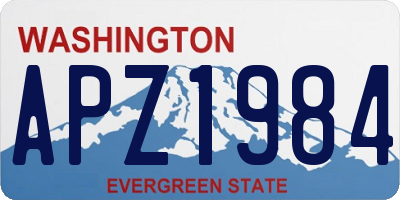 WA license plate APZ1984