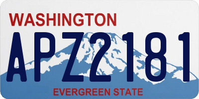 WA license plate APZ2181