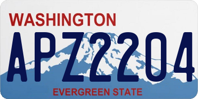WA license plate APZ2204
