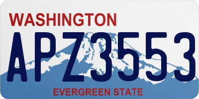 WA license plate APZ3553