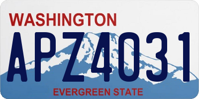 WA license plate APZ4031