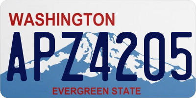 WA license plate APZ4205