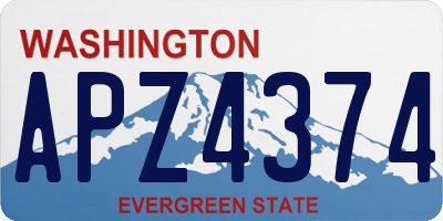 WA license plate APZ4374