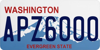 WA license plate APZ6000