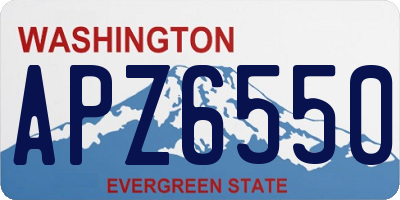 WA license plate APZ6550